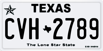TX license plate CVH2789