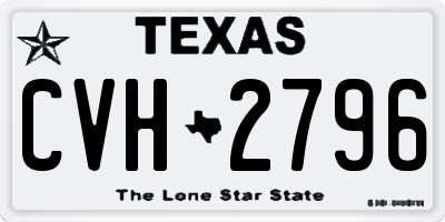 TX license plate CVH2796