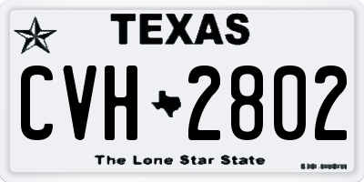 TX license plate CVH2802