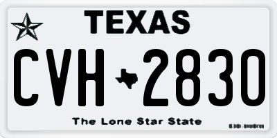 TX license plate CVH2830