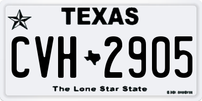 TX license plate CVH2905