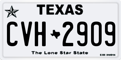 TX license plate CVH2909