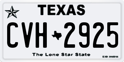 TX license plate CVH2925