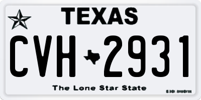 TX license plate CVH2931