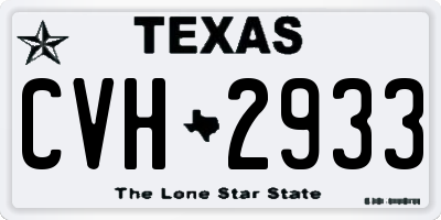 TX license plate CVH2933