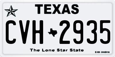 TX license plate CVH2935