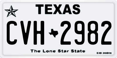 TX license plate CVH2982