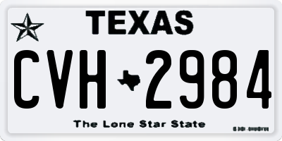 TX license plate CVH2984