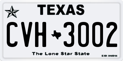 TX license plate CVH3002