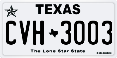 TX license plate CVH3003
