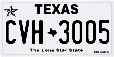 TX license plate CVH3005