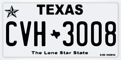 TX license plate CVH3008