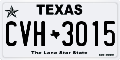 TX license plate CVH3015