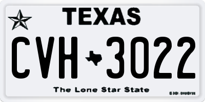 TX license plate CVH3022