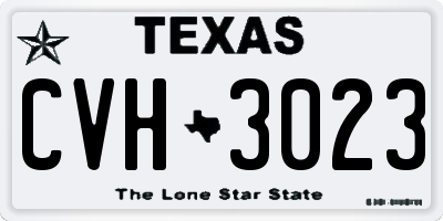 TX license plate CVH3023
