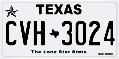 TX license plate CVH3024