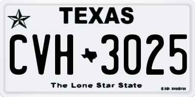 TX license plate CVH3025