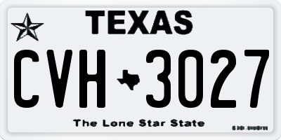 TX license plate CVH3027