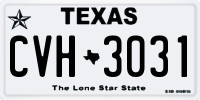 TX license plate CVH3031
