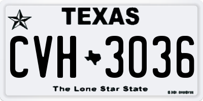 TX license plate CVH3036