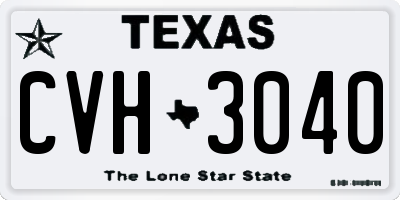 TX license plate CVH3040