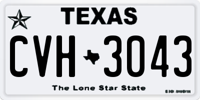 TX license plate CVH3043