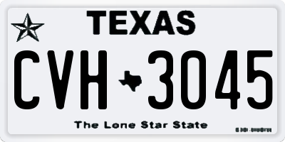 TX license plate CVH3045