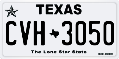 TX license plate CVH3050