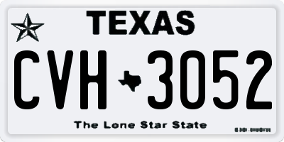 TX license plate CVH3052