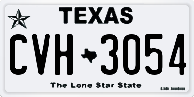 TX license plate CVH3054