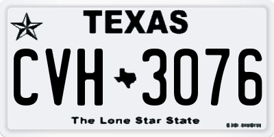 TX license plate CVH3076