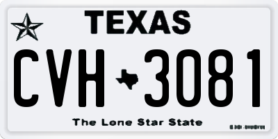 TX license plate CVH3081
