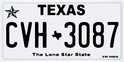 TX license plate CVH3087
