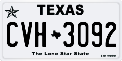 TX license plate CVH3092