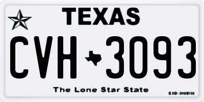 TX license plate CVH3093
