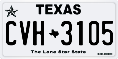 TX license plate CVH3105