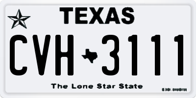 TX license plate CVH3111