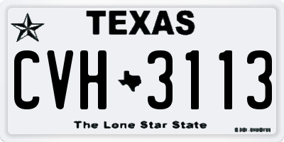 TX license plate CVH3113
