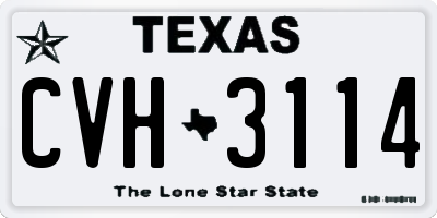TX license plate CVH3114