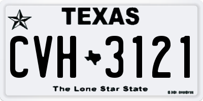 TX license plate CVH3121