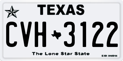TX license plate CVH3122
