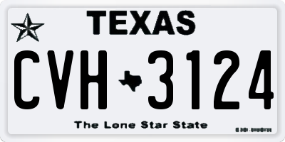 TX license plate CVH3124