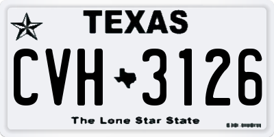 TX license plate CVH3126