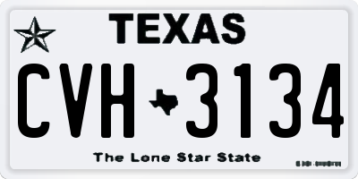 TX license plate CVH3134