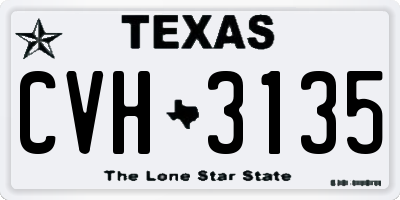 TX license plate CVH3135