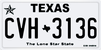 TX license plate CVH3136