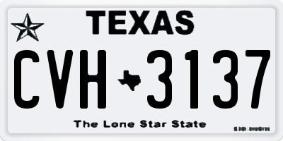 TX license plate CVH3137