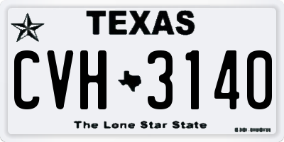 TX license plate CVH3140