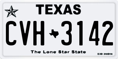 TX license plate CVH3142