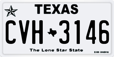 TX license plate CVH3146